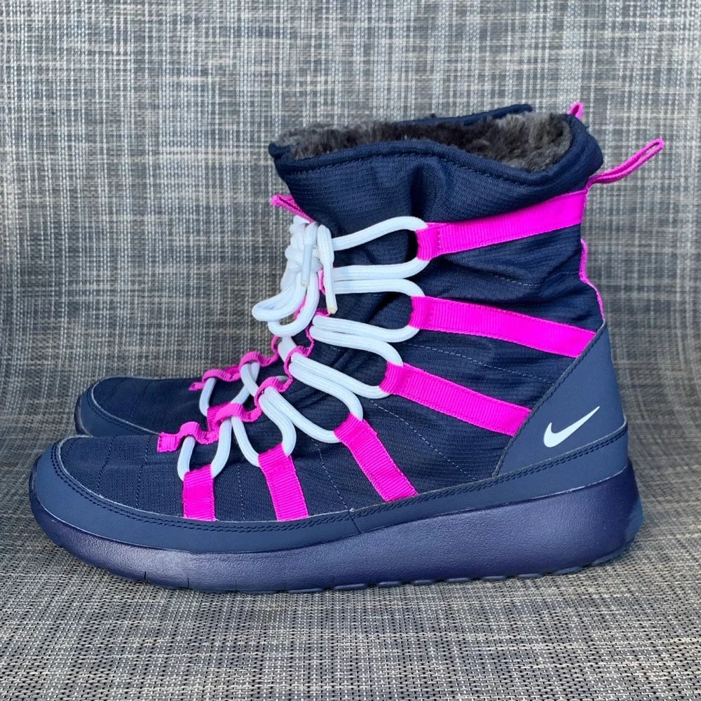 Nike Roshe One High GS 'Purple Dark Blue' Cozy boots Big Girls Size 6.5
